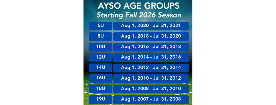 NEW FOR FALL 2026: Age Chart Change